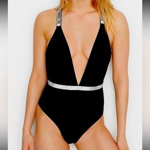 Victoria’s Secret Rhinestone Strap Plunge One-Piece Swimsuit
